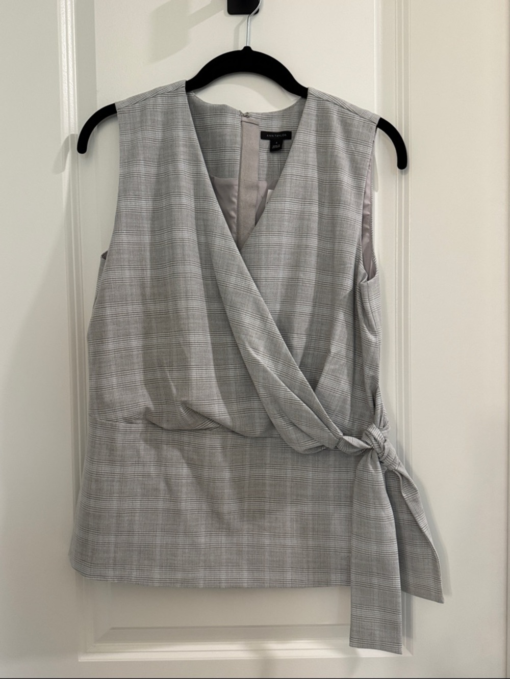 NWT Ann Taylor Plaid Wrap Top